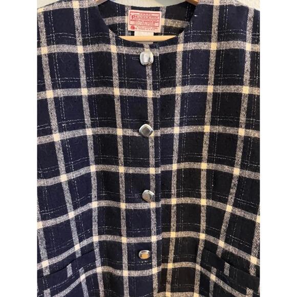 Women’s Vintage Pendleton Plaid Blazer Jacket Sz 14 - Picture 3 of 6